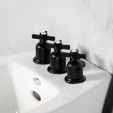 Millennium Three-Handle Deck Mount Vertical Spray Bidet Faucet with Brass Pop-Up