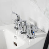 Serena Three-Handle Deck Mount Vertical Spray Bidet Faucet with Brass Pop-Up
