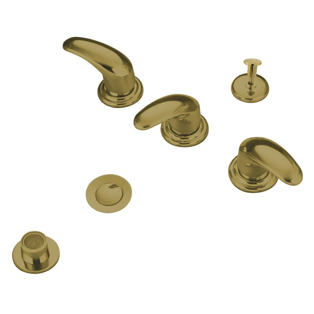 Legacy Three-Handle Deck Mount Bidet Faucet with Brass Pop-Up