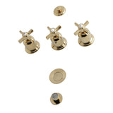 Millennium Three-Handle Deck Mount Vertical Spray Bidet Faucet with Brass Pop-Up