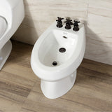 Concord Three-Handle Deck Mount Vertical Spray Bidet Faucet with Brass Pop-Up