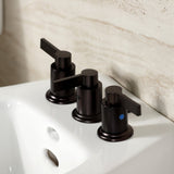 NuvoFusion Three-Handle Vertical Spray Bidet Faucet with Brass Pop-Up