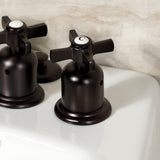 Millennium Three-Handle Deck Mount Vertical Spray Bidet Faucet with Brass Pop-Up