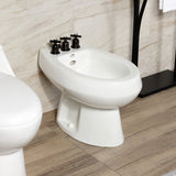 Millennium Three-Handle Deck Mount Vertical Spray Bidet Faucet with Brass Pop-Up