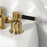 Kaiser Three-Handle Vertical Spray Bidet Faucet with Brass Pop-Up