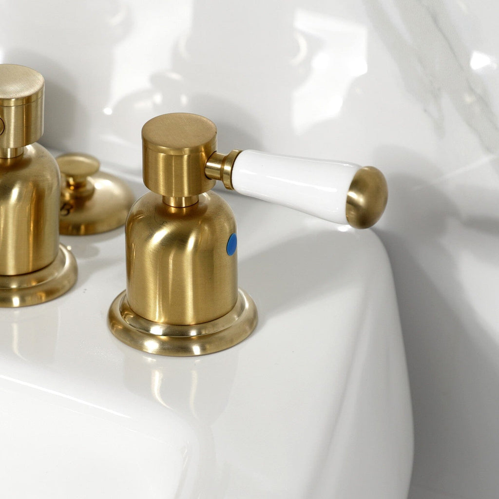 Paris Three-Handle Vertical Spray Bidet Faucet with Brass Pop-Up