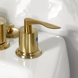 Serena Three-Handle Deck Mount Vertical Spray Bidet Faucet with Brass Pop-Up