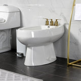 Serena Three-Handle Deck Mount Vertical Spray Bidet Faucet with Brass Pop-Up