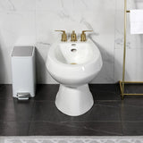 Serena Three-Handle Deck Mount Vertical Spray Bidet Faucet with Brass Pop-Up
