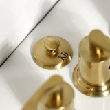 Serena Three-Handle Deck Mount Vertical Spray Bidet Faucet with Brass Pop-Up