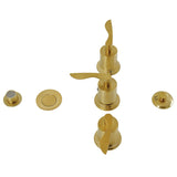 Serena Three-Handle Deck Mount Vertical Spray Bidet Faucet with Brass Pop-Up