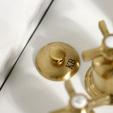 Millennium Three-Handle Vertical Spray Bidet Faucet with Brass Pop-Up