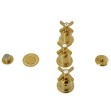 Millennium Three-Handle Deck Mount Vertical Spray Bidet Faucet with Brass Pop-Up