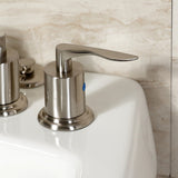 Serena Three-Handle Deck Mount Vertical Spray Bidet Faucet with Brass Pop-Up