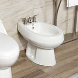 Serena Three-Handle Deck Mount Vertical Spray Bidet Faucet with Brass Pop-Up