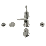 Serena Three-Handle Deck Mount Vertical Spray Bidet Faucet with Brass Pop-Up