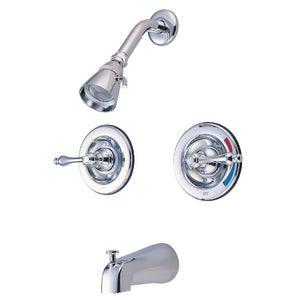 Vintage Two-Handle 4-Hole Wall Mount Tub and Shower Faucet