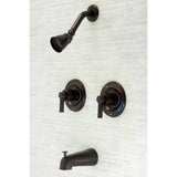 NuvoFusion Two-Handle Wall Mount Tub and Shower Faucet