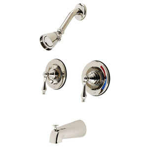 Vintage Two-Handle 4-Hole Wall Mount Tub and Shower Faucet