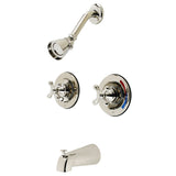 Vintage Two-Handle 4-Hole Wall Mount Tub and Shower Faucet