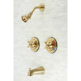 Vintage Two-Handle 4-Hole Wall Mount Tub and Shower Faucet
