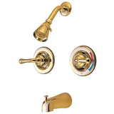 Magellan Two-Handle 4-Hole Wall Mount Tub and Shower Faucet