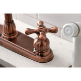 Victorian Two-Handle 4-Hole 8" Centerset Kitchen Faucet with Side Sprayer