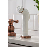 Victorian Two-Handle 4-Hole 8" Centerset Kitchen Faucet with Side Sprayer