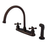 Vintage Two-Handle 4-Hole 8" Centerset Kitchen Faucet with Side Sprayer