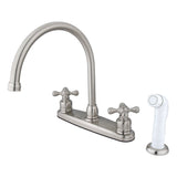 Vintage Two-Handle 4-Hole 8" Centerset Kitchen Faucet with Side Sprayer