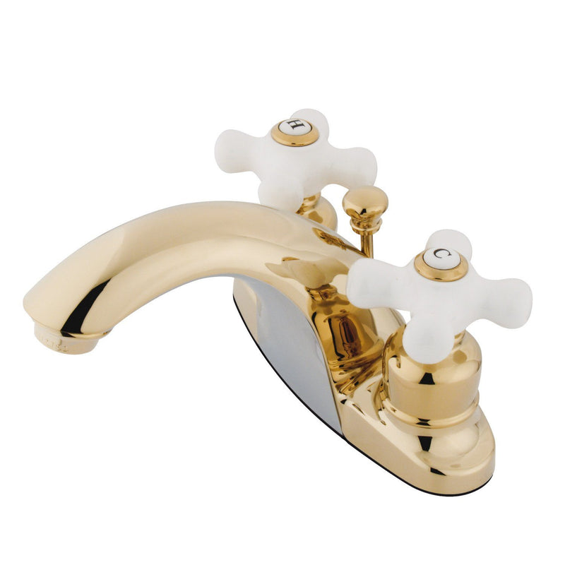English Country Double-Handle 3-Hole Deck Mount 4-Inch Centerset Bathroom Faucet with Pop-Up Drain