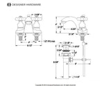 English Country Double-Handle 3-Hole Deck Mount 4-Inch Centerset Bathroom Faucet with Pop-Up Drain