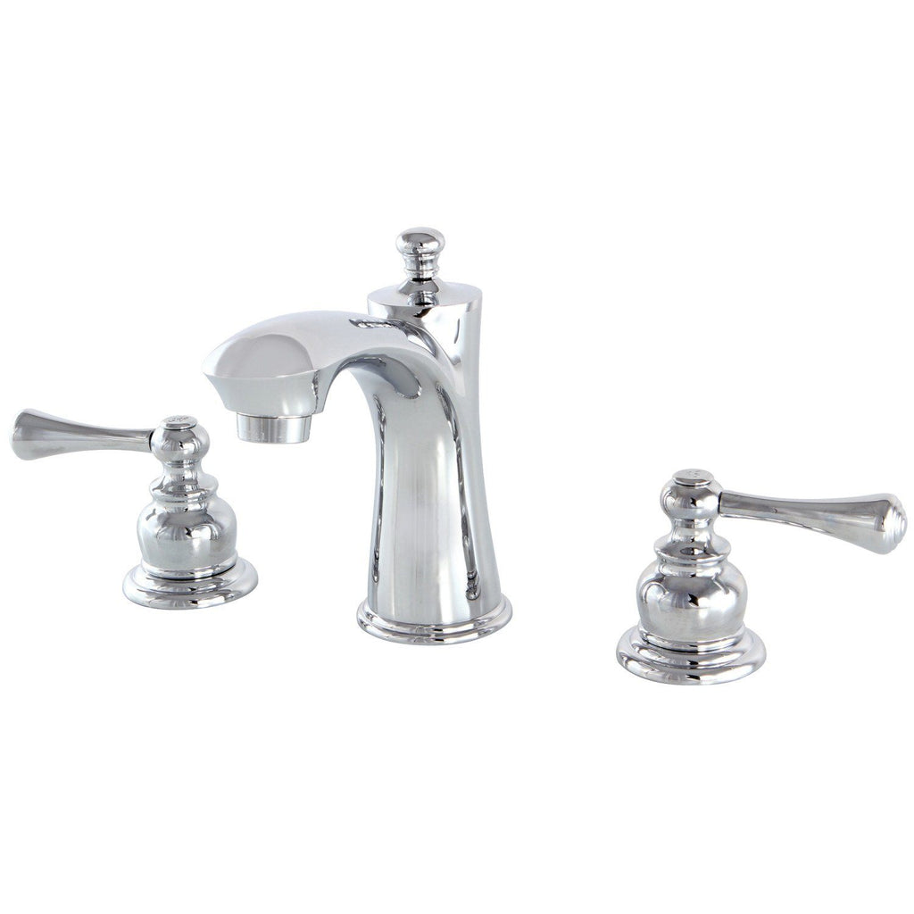 Vintage Two-Handle 3-Hole Deck Mount Widespread Bathroom Faucet with Plastic Pop-Up