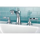 Royale Two-Handle 3-Hole Deck Mount Widespread Bathroom Faucet with Plastic Pop-Up
