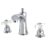 Victorian Two-Handle 3-Hole Deck Mount Widespread Bathroom Faucet with Plastic Pop-Up