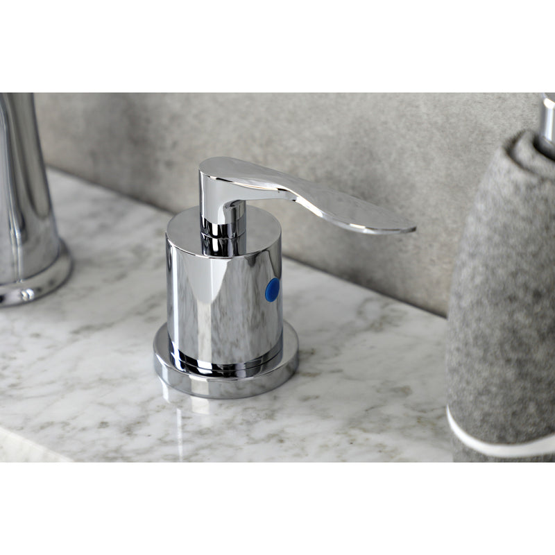 Serena Two-Handle 3-Hole Deck Mount Widespread Bathroom Faucet with Retail Pop-Up Drain