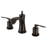 Serena Two-Handle 3-Hole Deck Mount Widespread Bathroom Faucet with Pop-Up Drain