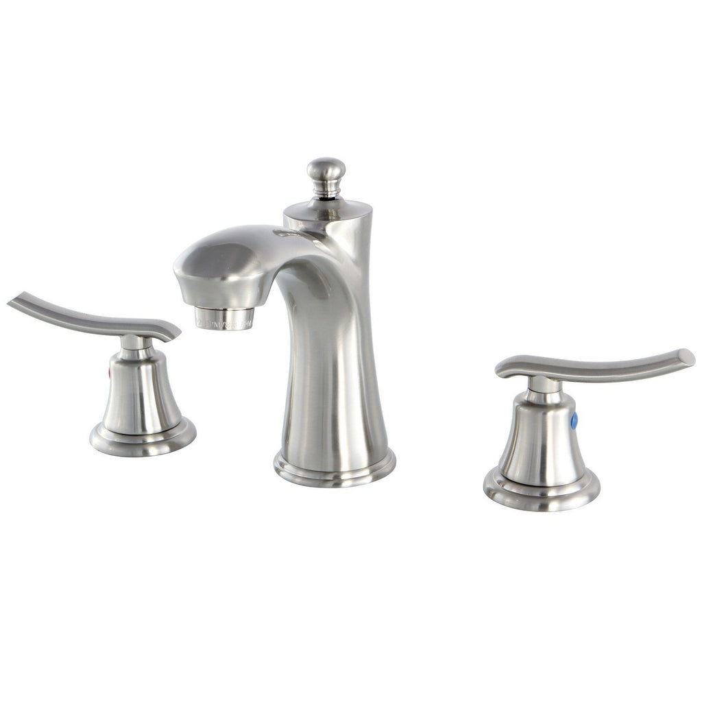 Jamestown Two-Handle 3-Hole Deck Mount Widespread Bathroom Faucet with Plastic Pop-Up