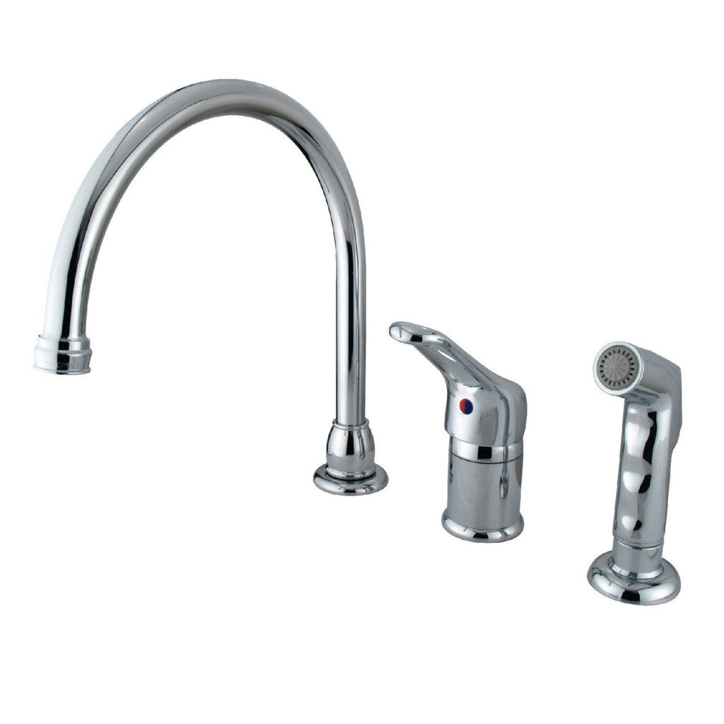 Wyndham Single-Handle 3-Hole Deck Mount Widespread Kitchen Faucet with Side Sprayer