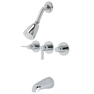 NuvoFusion Three-Handle 5-Hole Wall Mount Tub and Shower Faucet