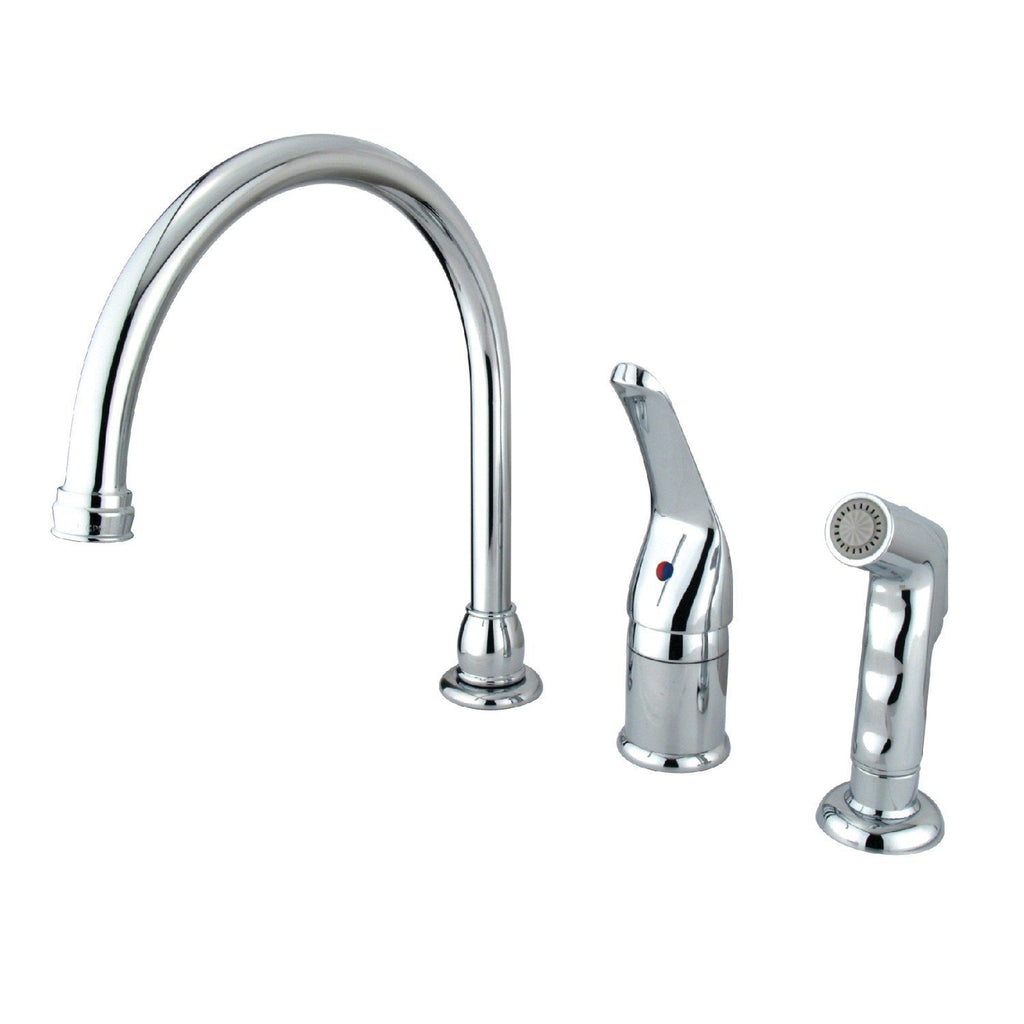 Chatham Single-Handle 3-Hole Deck Mount Widespread Kitchen Faucet with Side Sprayer