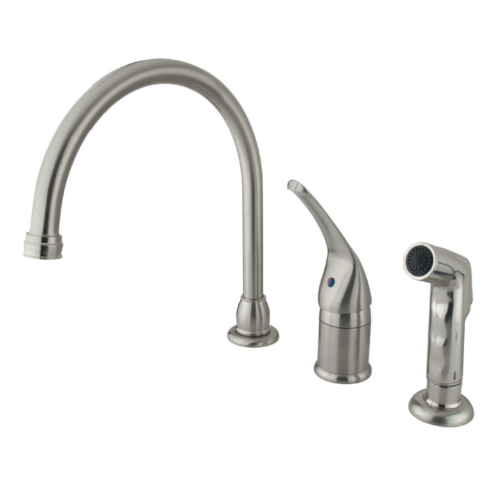 Chatham Single-Handle 3-Hole Deck Mount Widespread Kitchen Faucet with Side Sprayer