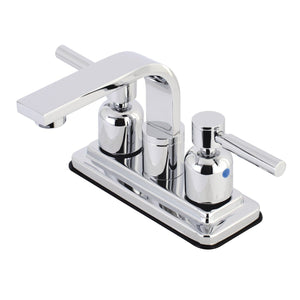 Concord Two-Handle 2-Hole Deck Mount 4" Centerset Bathroom Faucet with Push Pop-Up