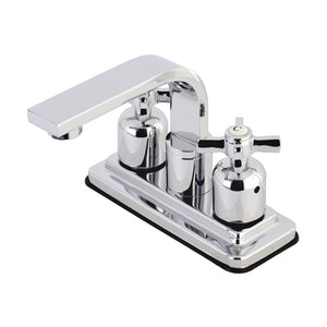 Millennium Double-Handle 2-Hole Deck Mount 4-Inch Centerset Bathroom Faucet with Push-Up Pop-Up