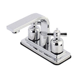Millennium Double-Handle 2-Hole Deck Mount 4-Inch Centerset Bathroom Faucet with Push-Up Pop-Up