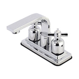 Millennium Two-Handle 2-Hole Deck Mount 4" Centerset Bathroom Faucet with Push Pop-Up