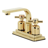Concord Double-Handle 2-Hole Deck Mount 4-Inch Centerset Bathroom Faucet with Push-Up Pop-Up