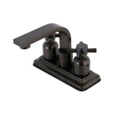 Concord Double-Handle 2-Hole Deck Mount 4-Inch Centerset Bathroom Faucet with Push-Up Pop-Up