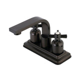 Millennium Double-Handle 3-Hole Deck Mount 4-Inch Centerset Bathroom Faucet with Push-Up Pop-Up