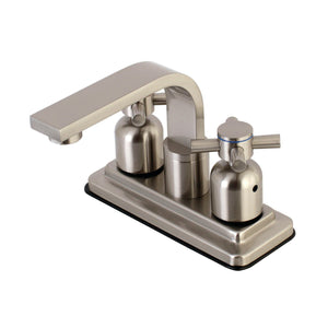 Concord Two-Handle 2-Hole Deck Mount 4" Centerset Bathroom Faucet with Push Pop-Up
